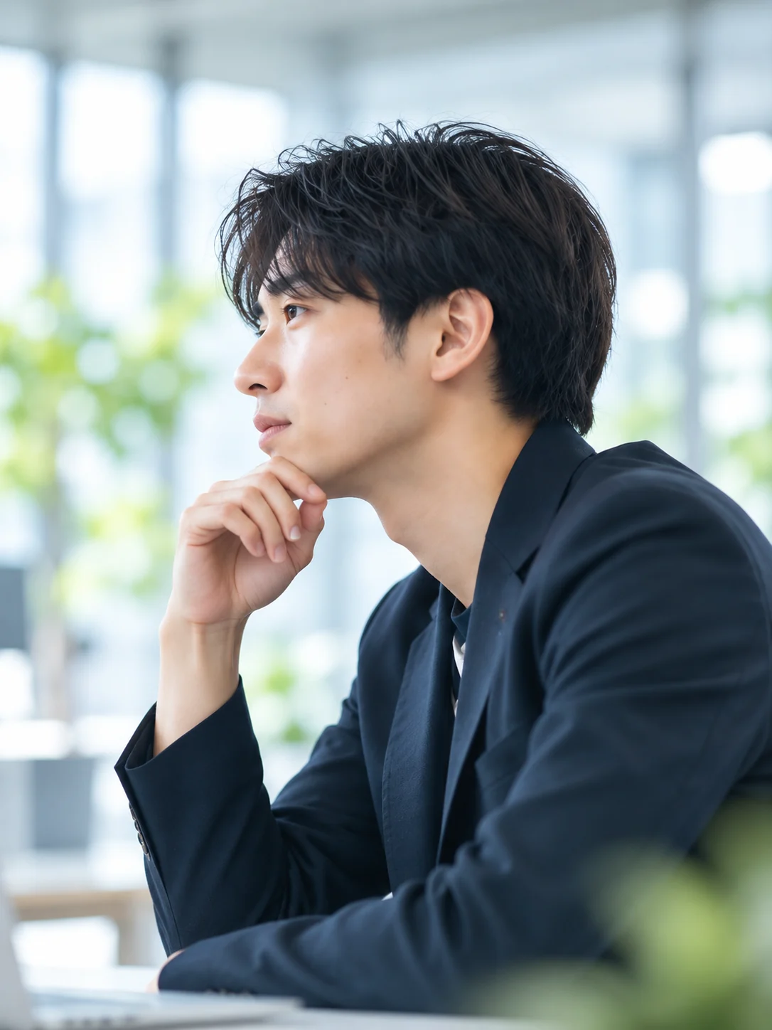 考えを巡らせながら企画を練る様子